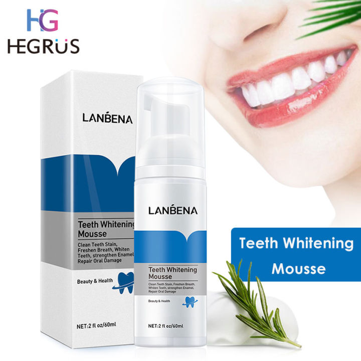 HEGRUS Teeth Whitening Toothpaste Tooth-Cleaning Mousse Shining Tooth Whitening Dental Tool Cleaning White Teeth Oral Hygiene Toothpaste Bleaching Remove Stains Mousse 60ml