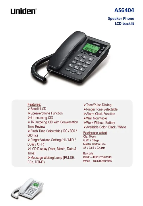 Uniden%20AS6404%20White%20Corded%20Landline%20Phone%20with%20Speakerphone%20&%20Caller%20ID%20-%20Image%204