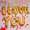 I LOVE YOU foil Balloons 16 inch Golden & Red Wedding Decoration Birthday Party Souvenirs favors Golden Red. 
