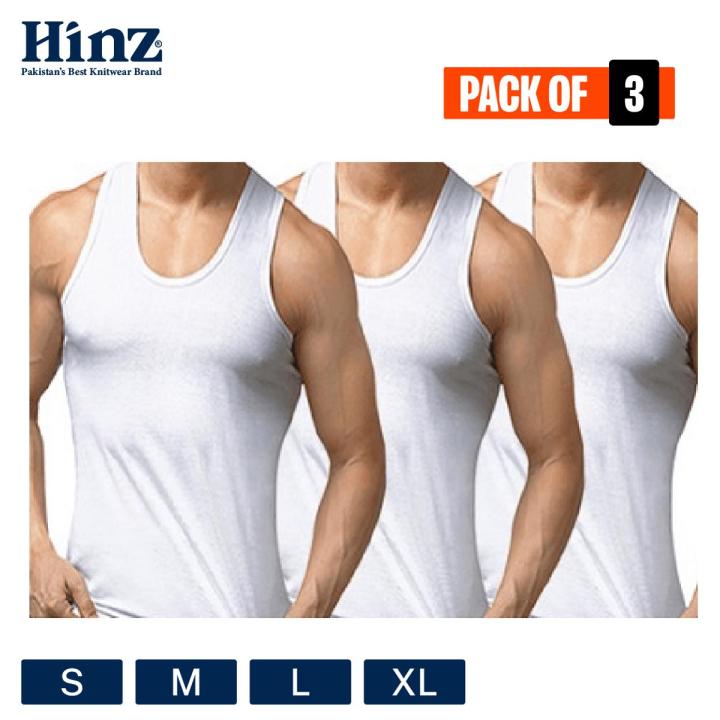 Hinz Men's Sleeveless Vest Pack of 3 Premium Cotton Fabric