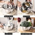 1pc, Stainless Steel Mixing Bowl, Fruits And Vegetables Washing Bowls, Salad Mixing Bowls, Kitchen Gadgets, Kitchen Accessories. 
