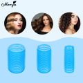 Monja 6Pcs Blue Self-Grip Hair Rollers Hair Curlers No Heat Hair Bangs Volume Self-adhesive Jumbo Size Sticky DIY Styling Tools. 