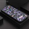 Hontinga for Huawei Y9 Prime 2019 Back Cover Purple Flowers Square Edge Liquid Silicone Phone Case. 