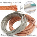 1/5/10m Copper Braided Sleeve Tinned Plating 4 6 8 10 15 18 25 Mm Expandable Metal Sheath Screening Wire Cable Shielded. 