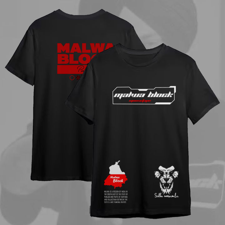 Sidhu Moose Wala T-Shirt Malwa Block for Shubhdeepians Iconic Style Tee for Fans