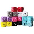 Furry Car Dice Ornament Trendy Decorative Fluffy Rearview Mirror Dice Soft Spotty Fluffy Dice For Car Accessory Vehicle. 