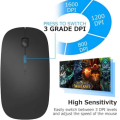 Rechargeable Wireless Bluetooth Slim Mouse for Laptop, PC, MacBook, Mobile, Smart TV & Gaming ~ Mini USB Optical LED Bluetooth Mouse Wireless ~ 2.4GHz. 