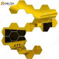 Gift City Presents Golden Acrylic Hexagon Mirror Wall Sticker Sets, 3D Wall Stickers, DIY Geometric Removable Acrylic Mirror Wall Decal, Personalized Art Hexagonal Mirror for Home Living Room Bedroom Decoration. 