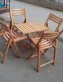 Solid Beech Wood Foldable 4-Chairs with Table. 