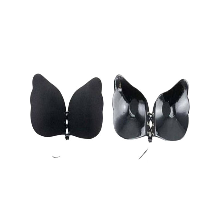 Self Adhesive Push Up Strapless BraBlack Silicone Bra For Women