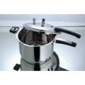 Pressure Cooker | Alpha Stainless Steel Pressure Cooker with 4 Safety Devices – Encapsulated Bottom & Double Bottom Heavyweight Design, Available in 7L, 9L, 12L, 15L Sizes | Export Quality Steel Pressure Cooker with Steamer Jali & Extra Ring. 