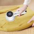 Fabric Shaver, Lint Remover Rechargeable, Electric Portable Sweater Defuzzer with 3 Speeds, 6 Leaf Blades, Digital LED Display to Remove Pilling for Clothes, Furniture, Sweater, Couch, Blanket. 