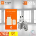 MI Xiaomi 25W turbo Charge Travel Adapter With Tpye C 6A Turbo charge cable |  MI Xiaomi 25W Fast Charging Adapter With Type C Cable. 