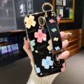 dienya For OPPO F11 Pro Case With Wristband Cartoon Cute Flower New Design Square Edge Shockproof Phone Shell Cases Pattern Plating Silicone Casing Full Cover Camera Thin Protection SoftCase. 