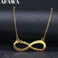 Infinite Loop Te Quiero Mama Stainless Steel Chain Women Gold Color Necklaces Jewerly Joyas Mother's Day N512s01. 