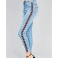 LIGHT BLUE MULTI STRIPES JEANS FOR HER. 