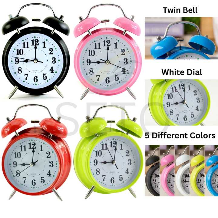 [SETO] Twin Bell Loud Alarm Clock , Big Dial Metal Frame with LED ...