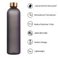 【FUN LIVE】 1L Water Bottles For Girls Frosted Motivational Water Bottle With Time Marker Leakproof Outdoor Fitness Sport Drinking Bottle. 