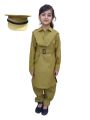 Khaki Army shalwar kameez for girls (3-14 yrs.). 