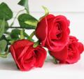 Pack of 18 Valentine's Day Gift For Lovers Red Rose Silk Artificial Flowers for Wedding Home Party Decoration. 