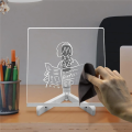LED Note Board, Glowing Acrylic Message Marker Board with Light, Board Note Illuminated White Board (7.9 X 7.9In) Easy to Use. 