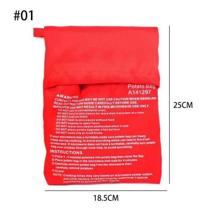 NEW Potato Express Baking Bag Microwave Fast Cooker In 4min Red Reusable