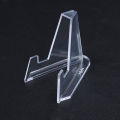 Plastic Triangle Display Stand Mobile Phone Holder / Small Transparent Decorative Display Stand for Commemorative Coins. 