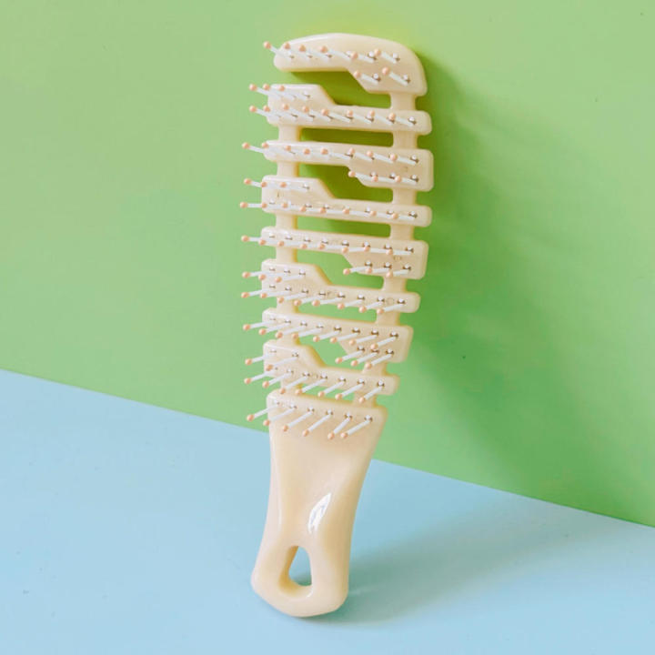 Gradient Hollow Out Hair Brush Quick Drying Lightweight Versatile Hollow Out Comb Ergonomic Massage Hair Detangler for Blow Dry Brush Fluffy hair Curly Hair Home Salon