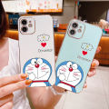 Free Lanyard for Samsung A70 70S Back Cover Cute Cartoon Doraemon Square Edge Pattern Cover Luxury Plating Soft Phone Case. 