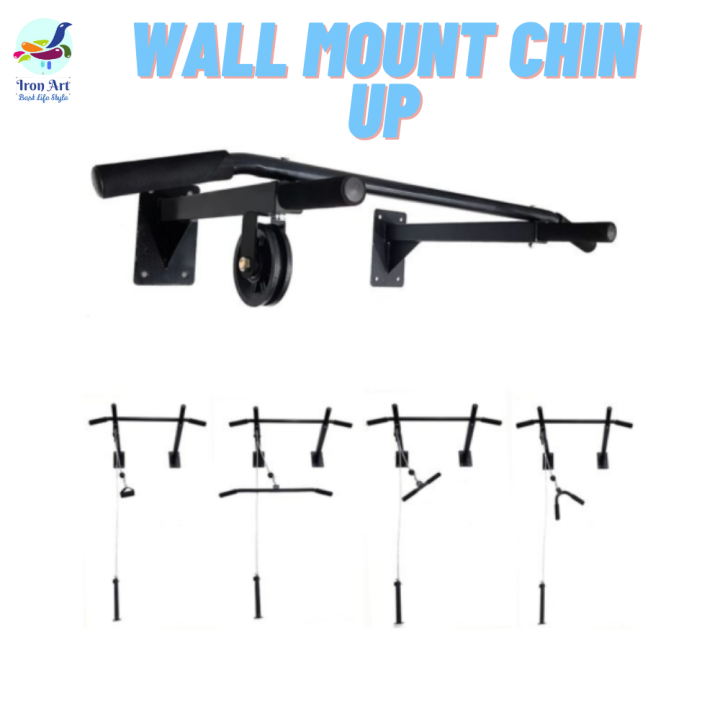 Pull up Side Pulley Bar Wall Mounting Chin up Bar Combo/Dynamic Wall Mounting Chin Up Bar with Lat Pull Down Pulley