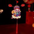 High-end 3D God of Wealth Fridge Stickers Cartoon Self-adhesive Shaking Head God Pendant Chinese Style Spring Festival Magnet New Year Gift. 