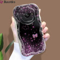 Jizetin for Redmi A3 A3x Back Cover Back Cover Pink Purple Glitter Cream Wavy Edge Soft Silicone Phone Case. 