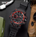 SANDA MC502 Multicolor Dual Time Quartz Digital Sport Military Watch | Waterproof & Shock-Resistant for Active Men. 