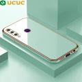 UCUC for Huawei Y6P Back Cover + Free Lanyard Luxury 6D Plating Case Side Pattern Soft Silicone Square Phone Cases. 