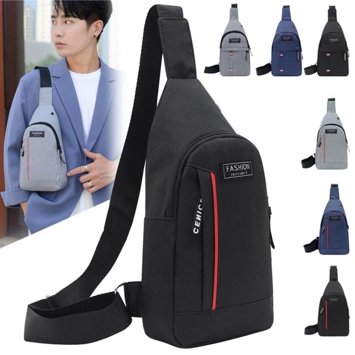 Men Fashion Multifunction Shoulder Bag Crossbody  On Shoulder Travel Sling Bag