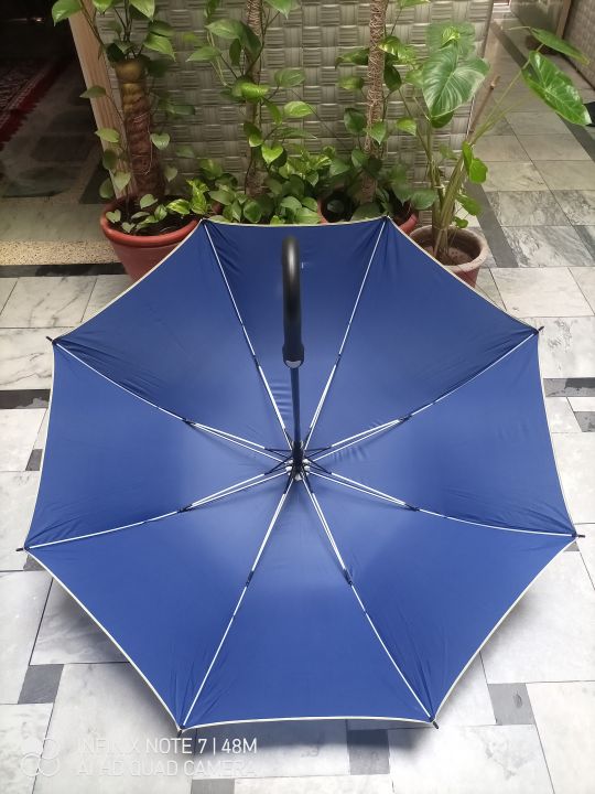 Style Eva Stylish Black large size U Shape Handle Umbrella for Men and Women Umbrella  (Black)