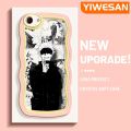 YIWESAN For OPPO A83 A59 Case Fashion Gojo Satoru Pattern Colorful Lovely Cream Wave Border Soft Clear Shockproof Phone Cases Creative Camera Transparent Casing Simple Gentle Protective Cover. 