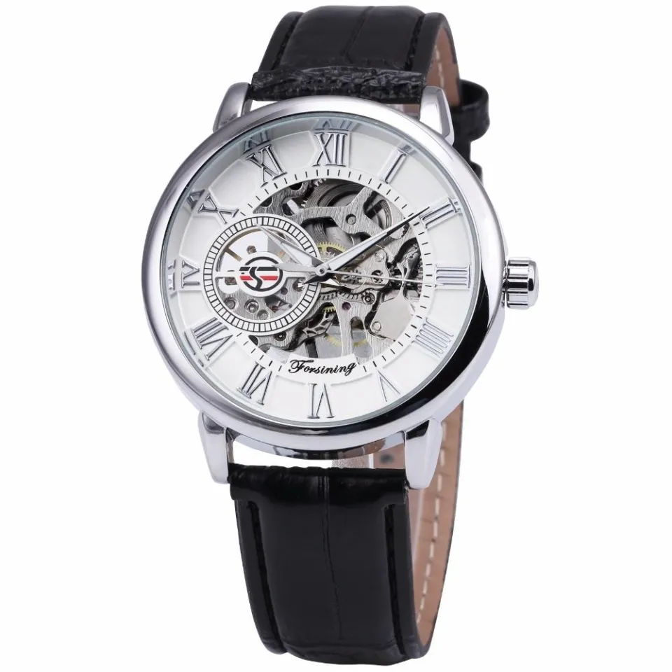 FORSINING Men Mechanical Watch Men Watches Top Brand Luxury Leather Skeleton Royal Design Daraz.pk