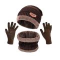 3 Pc Original Quality Beanie Cap Neck Warmer Hat Scarf With Multucoloures
 | 3 Pc Winter Knitted Brown Color Beanie Cap Neck Warmer & Gloves Set | 3 Pc Beanies Knit Hat Winter Cap Neck Warmer & Gloves knitted Cap Thicken Hedging Cap Neck Warmer Gloves. 