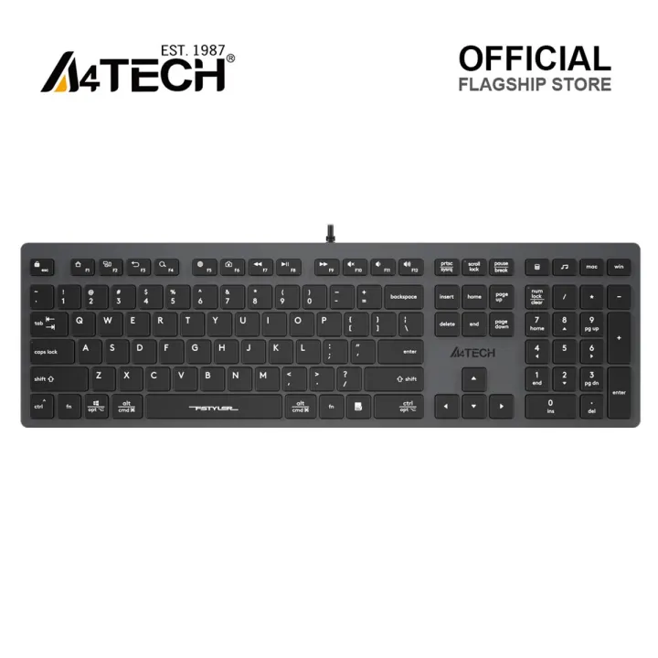 A4tech%20Fstyler%20FX50%20Scissor%20Switch%20Wired%20Keyboard%20-%20Ultra%20Slim%20Keycaps%20-%20Thin%20Profile%20-%20Aluminum%20Body%20-%20Anti%20Slip%20Pads%20-%20Multimedia%20Hot%20Keys%20-%20FN%20Key%20-%20For%20PC/Laptop/Mac%20-%20Image%202