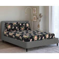 3Pcs Cotton Fitted Bed sheets Double bed with Pillow Cases- Printed Doublebed Fitted Sheets King Size with 2 Pillow Covers- Tulips. 