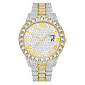 【Can last for 10 years】 TEMU Diamond Hip Hop Steel Strap Watch   Cuban Bracelet with Street Trend Men's Watch. 