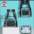 Best high Quality  Clear Backpack Heavy Duty Transparent See Through Bag for College Work Travel Security,Black. 