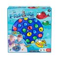 Fishing Game Toy Set with Rotating Board with Music On/Off Switch for Quiet Play, Includes 21 Fish and 4 Fishing Poles, Safe and Durable Toy for Toddlers and Kids. 
