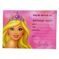Barbie Invitation Cards - 4 Inch By 3 Inch - Invitation Cards - Barbie Theme - Pink - Girls - Pack Of 8. 