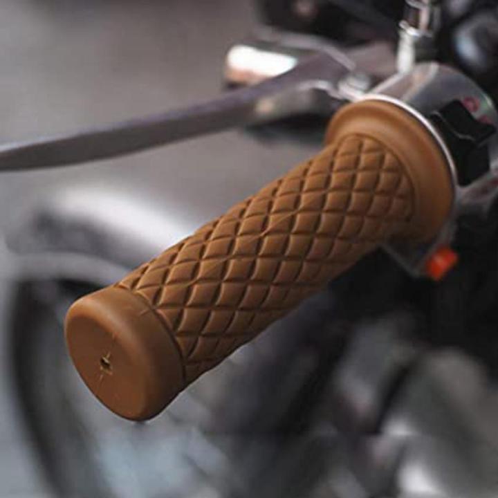 Cafe Racer Handle Grips Silicone Motorcycle Handle Grips Vintage Style Rubber Grips 1 Set
