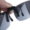 Clip-on Polarized Day Night Vision Flip-up Lens Driving Glasses Sunglasses. 