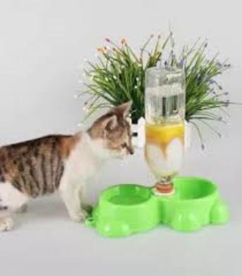 Pet Double Plastic Dispenser - Bowl