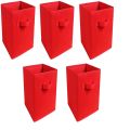 Pack of 4 Foldable Fabric Storage Box Square Bins Cloth Organizer Storage Baskets Folding Nursery Closet Drawer Features Dual Handles. 