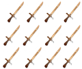 Pack of 12, Ertugul Ghazi Sword,   Dirilis Ertugrul Toys Ertugrul Swords IYI Swords Collection Toys,Action Toys-Ertugrul Sword-Toy For Kids, Ertugrul Talwar, Ertugrul Knife, Ertugrul Fighting Knife - 12 Inches Wooden Swords. 